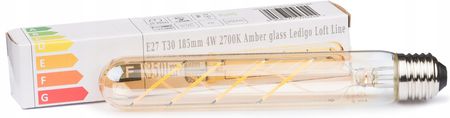 Ledigo Żarówka Led E27 T30 4W Filament Amber (E27T304WAMBWW185CM)