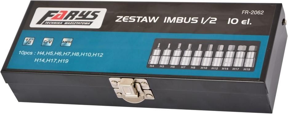 Farys Zestaw Nasadki Imbus 1/2 H4-H19 Hex 10El Crv FR2062 - Opinie i ...