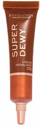 Makeup Revolution Superdewy Liquid Highlighter Płynny Rozświetlacz Do Twarzy Bronze Truffle 15Ml