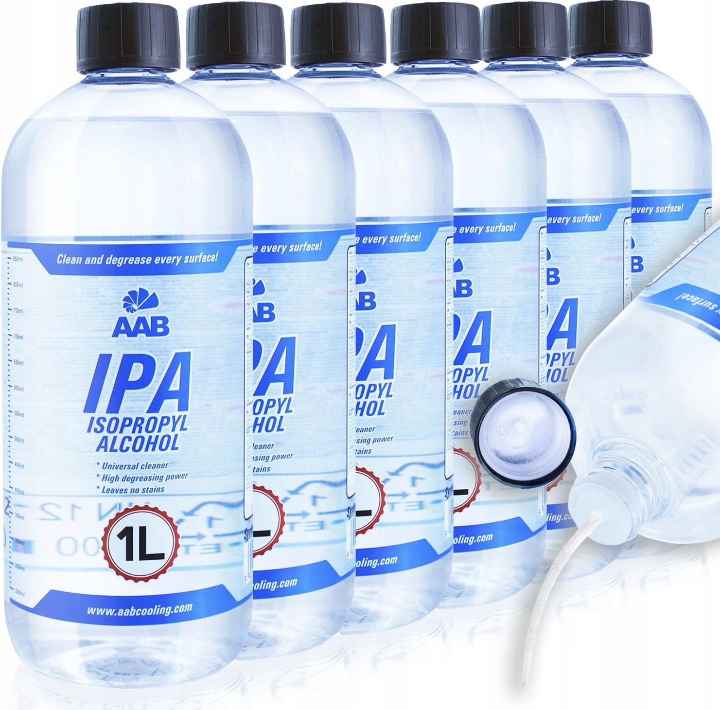 AAB IPA 1L - Set di 3 - Alcool Isopropilico Super Efficace, Isopropyl
