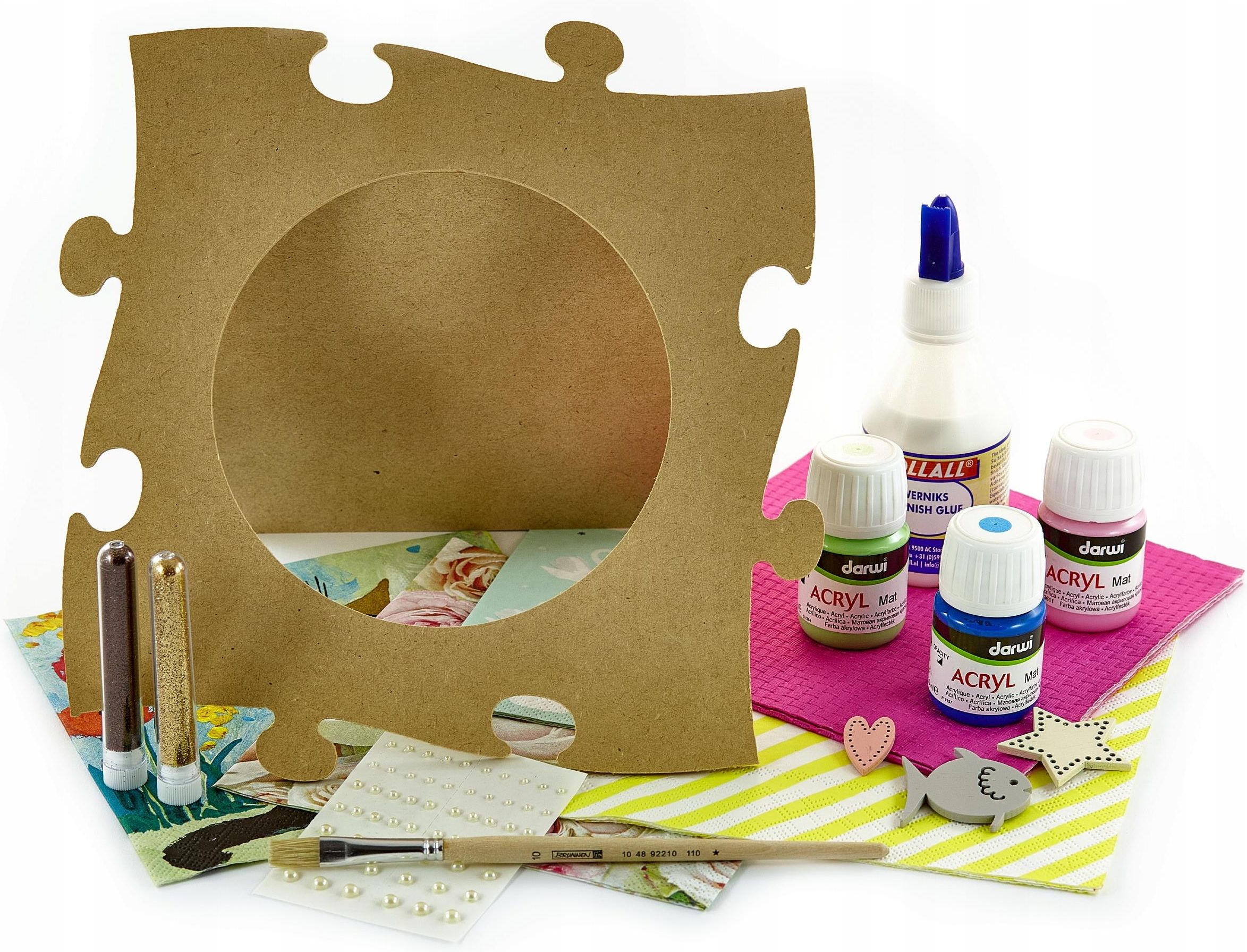 Zestaw decoupageramka na zdjęcie, serwetki, farby Ceny i opinie