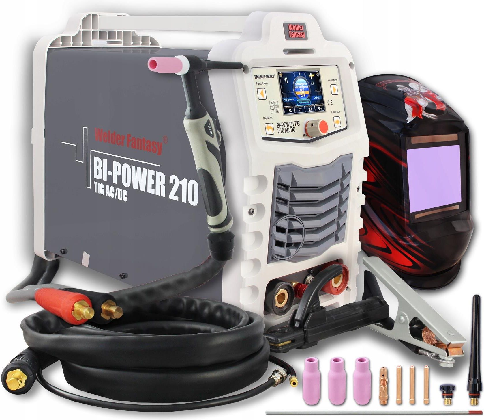 Spawarka Welder Fantasy Spawarka Tig Ac/Dc Bi-Power 210 Przyłbica Ach ...