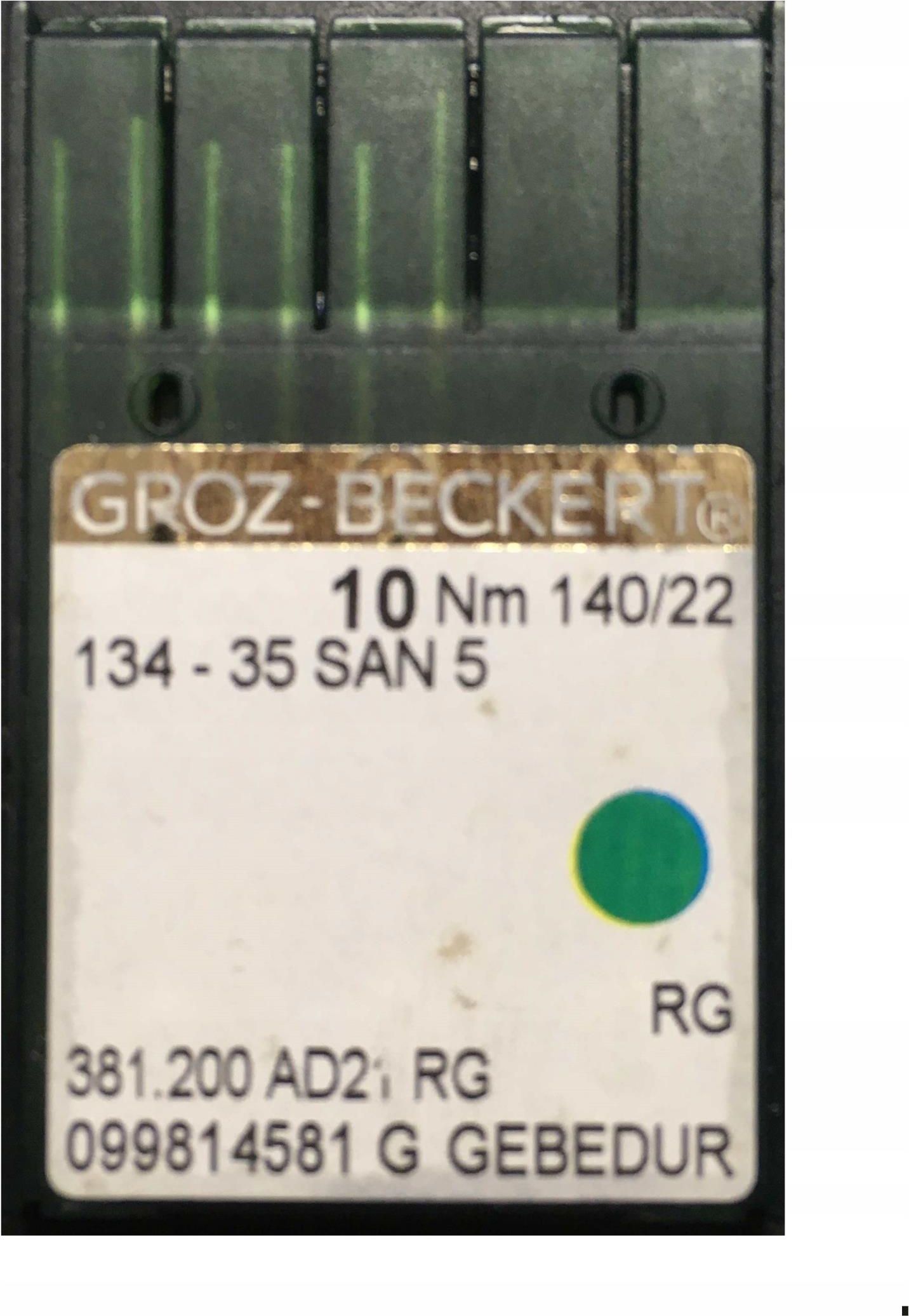 100 Pack GROZ-BECKERT Sewing Machine Needles - GEBEDUR 135X17 DPX17 Titanium (140/22)