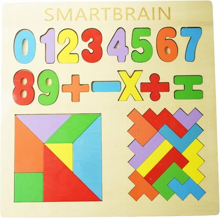 Kindersafe Drewniana Układanka Cyfry Puzzle Tangram Tetris