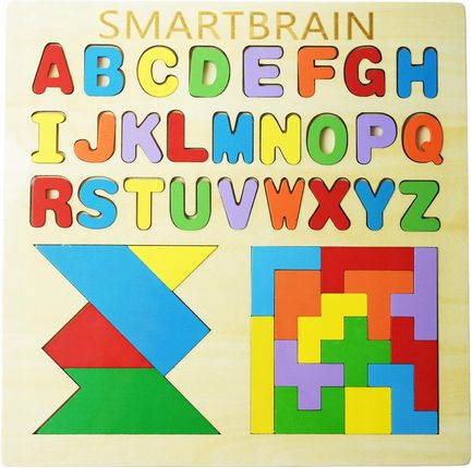 Kindersafe Drewniana Układanka Litery Alfabet Puzzle Tetris
