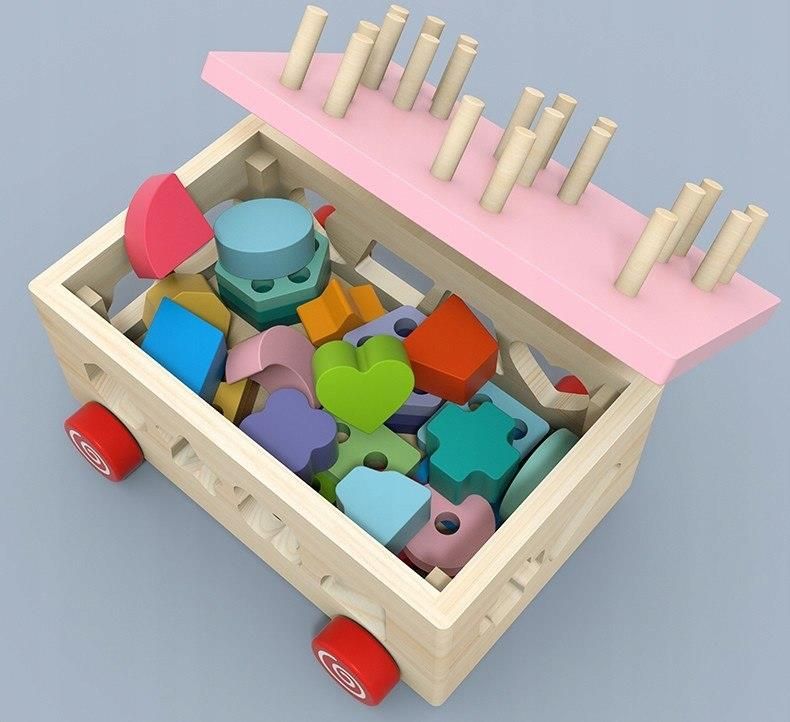 Nicekids Drewniany Sorter Klocki Z Kółkami Jhtoy-550 - Ceny i