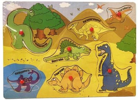 Artyk Drewniana Układanka Dinozaury Edukacyjna Zabawa