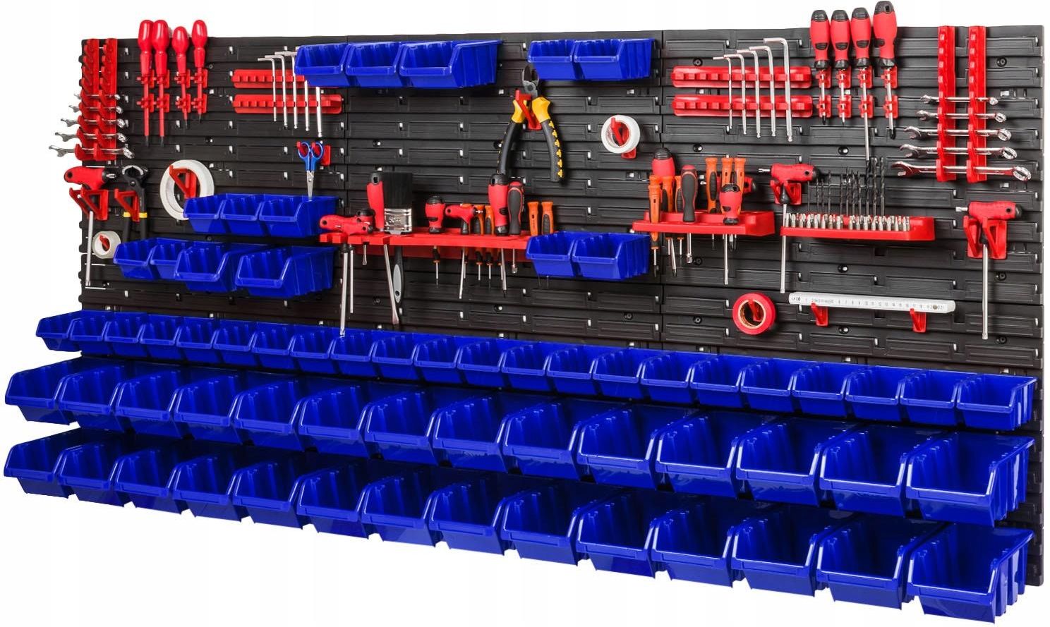 KADAX Pannello Portautensili Da Parete 156x78 Cm 135 Scatole Da Officina Per Garage 83764669 - Foto 3