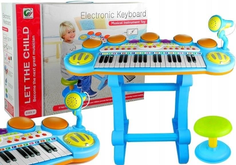 Leantoys Keyboard Organy Mikrofon Dla Dzieci Pianino Stołek - Ceny I ...