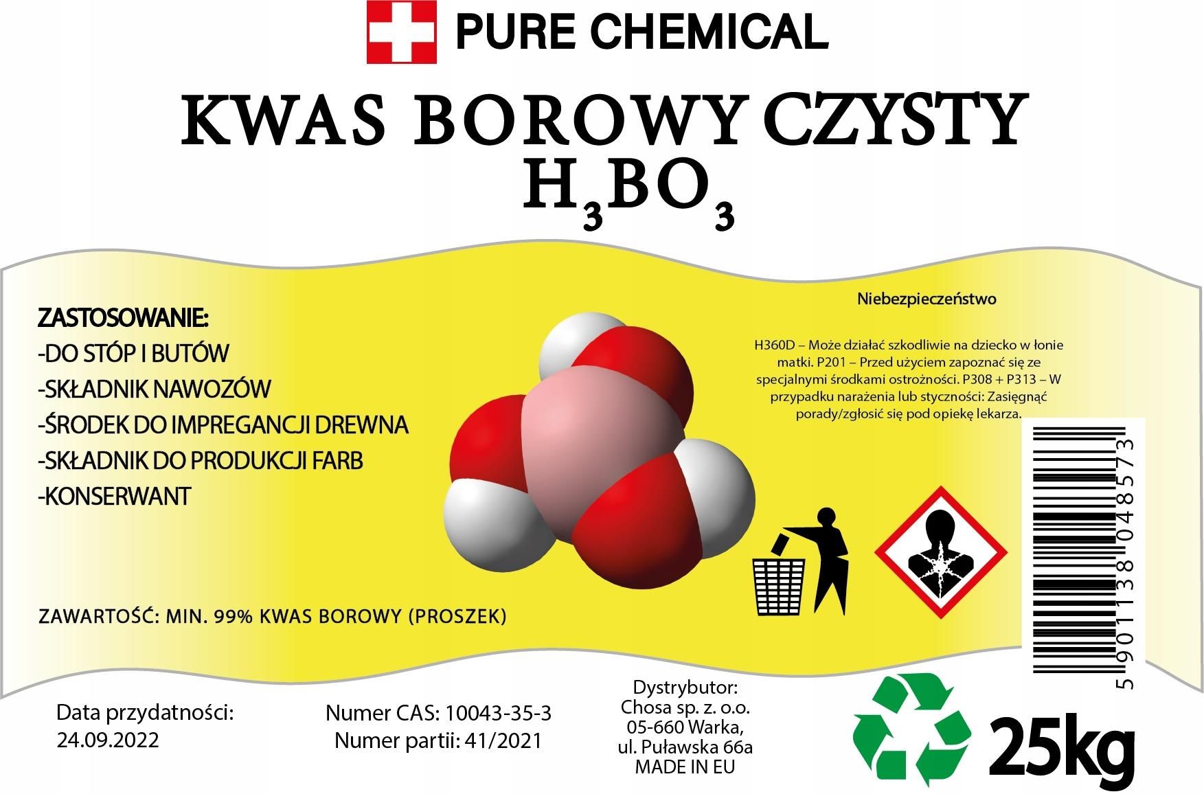 Pure Chemicals Kwas Borowy Borny Proszek Do But w Czysty 25Kg Ceny I pure-chemicals-kwas-borowy-borny-proszek-do-but-w-czysty-25kg-ceny-i