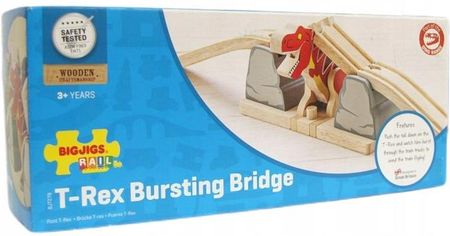 Bigjigs Toys Most Pułapka Dinozaur T-Rex Do Kolejek Drewnianych