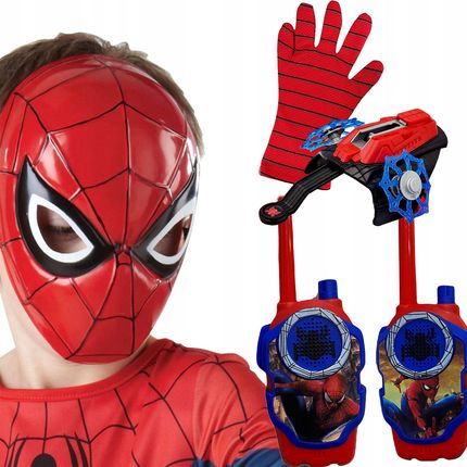 Toys Spiderman Zestaw Walkie Talkie Maska Rękawica Sieć