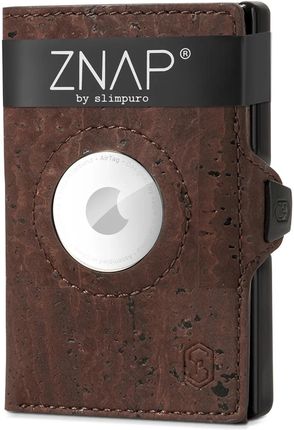 Slimpuro ZNAP Airtag, portfel na 8 kart, kieszonka na monety, 9 x 1,5 x 6 cm (szer x wys. x gł.), ochrona RFID