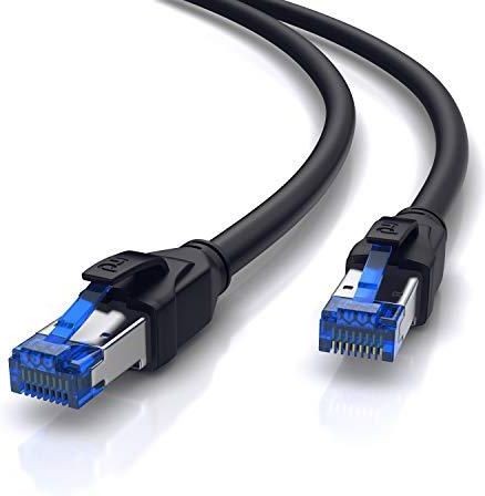 CSL - 2m CAT8.1 netwerkkabel plat 40 Gbits - katoenen mantel