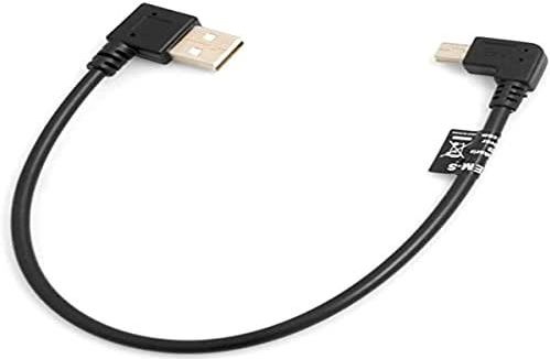 SYSTEM-S Cavo Adattatore Mini USB Angolare 90° Maschio A Femmina – 27 Cm, Direzione Verso L'Alto, Per Collegamenti Salvaspazio