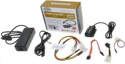 PREMIUMCORD  USB 2.0 NA IDE + ADAPTER SATA Z KABLAMI I ZASILACZEM, CZERWONA/ZIELONA DIODA LED, OBSŁUGUJE USB 2.0 HIGH SPEED, SATA, SATA II, IDE, IDE 4