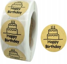 Zdjęcie Naklejki Ozdobne Okrągłe Happy Birthday 500 szt. - Bartoszyce