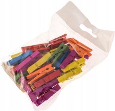 Zdjęcie Spinacze drewniane kolorowe 3,5 cm 36 sztuk - Mszczonów