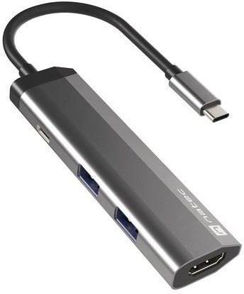 Natec Fowler Slim USB-C Multiport Adapter 4 in 1 2X USB 3.0 HUB, HDMI 4K, USB-C PD (NMP-1984)