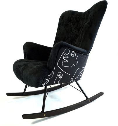 Fotel uszak bujany czarny, fotel do salonu, czarny fotel BUJAK nowoczesny DECOSTEEL