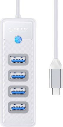 ADAPTER HUB USB-C DO 4X USB 3.0 ORICO, 5 GBPS, 0.15M (BIAŁY)