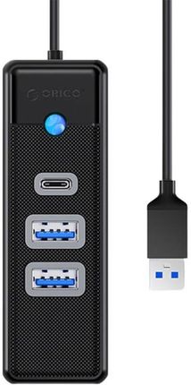ADAPTER HUB USB DO 2X USB 3.0 + USB-C ORICO, 5 GBPS, 0.15M (CZARNY)
