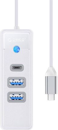 ADAPTER HUB USB-C DO 2X USB 3.0 + USB-C ORICO, 5 GBPS, 0.15M (BIAŁY)