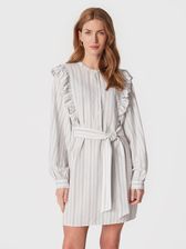 Tommy Hilfiger Sukienka koszulowa Stripe Short Frill WW0WW37587 Biały Regular Fit - zdjęcie 1