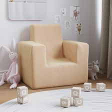 Zdjęcie vidaXL Sofa Dziecięca Kremowa Miękki Plusz - Jastarnia