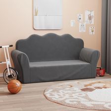 vidaXL 2-Os. Sofa Dla Dzieci Antracytowa Miękki Plusz