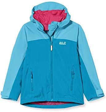 Jack Wolfskin Saana Girls dziewczęca kurtka przeciwdeszczowa, oddychająca, 128