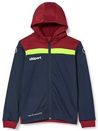 uhlsport Unisex dziecięca kurtka otwarta 23 Multi Hood kurtka dziecięca niebieski morski/bordowy/żółty fluorescencyjny 164