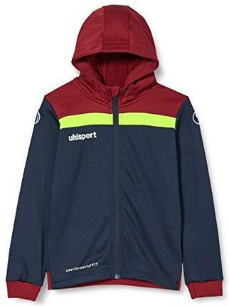 uhlsport Unisex dziecięca kurtka otwarta 23 Multi Hood kurtka dziecięca niebieski morski/bordowy/żółty fluorescencyjny 116