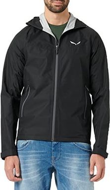 SALEWA Męska kurtka PUEZ (AQUA 3) PTX M JKT - wiatroszczelna kurtka, czarna (Black out/0730), 58/XXXXL czarny (Black out/0730), 58/4X