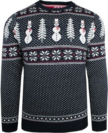 Sweter Świąteczny w Norweski Wzór - Granatowy SWBRSAW22EBANZERnavy