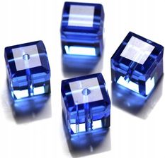 Koraliki austrian crystal blue kostka 6mm 5szt - Koraliki szklane