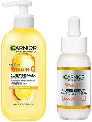 Garnier Vitamin C żel oczyszczający 200 ml + serum na przebarwienia 30 ml