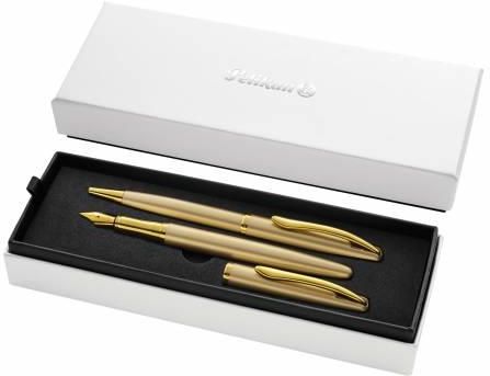Zestaw pióro wieczne + długopis PELIKAN Jazz Noble Elegance gold