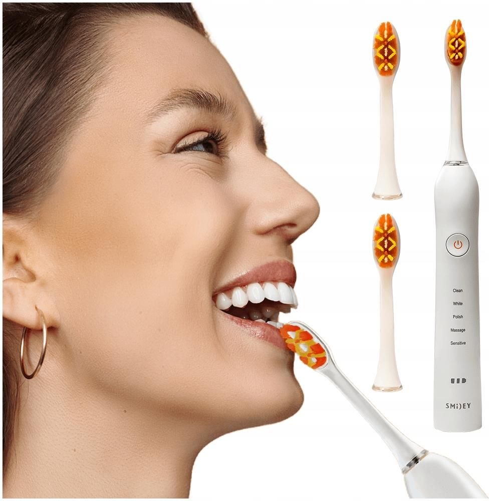 Smiley Pro Rides Szczoteczka elektryczna Smiley Pro White + Końcówki 2szt. - Opinie i ...