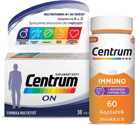 Centrum Immuno z ekstraktem z czarnego bzu 60 tabletek + Centrum ON 30 tabletek