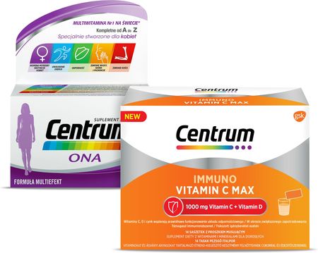 Centrum Immuno Vitamin C Max 14 saszetek + Centrum ONA 30 tabletek