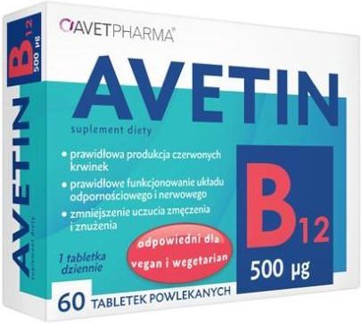 Avet Pharma Avetin Witamina B12 500 µg 60 tabl
