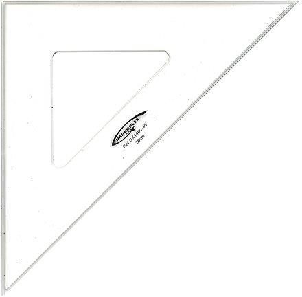 Graphoplex Tekendriehoek, 45 3 randen rechts transparant 37 cm doorzichtig