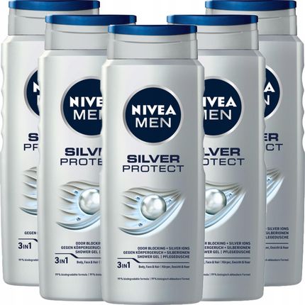 Nivea Men Żel Silver Protect 5*500Ml Zestaw