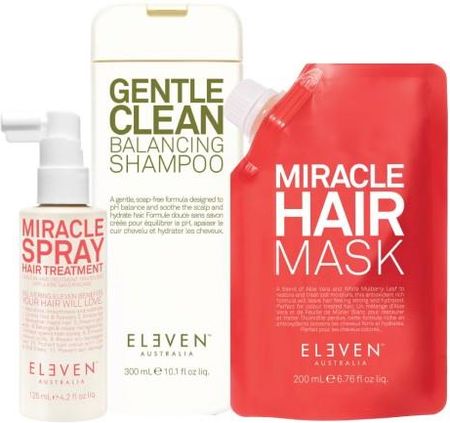 Eleven Australia Miracle Clean - Zestaw Do Przetłuszczającej Się Skóry Głowy I Suchych Końców