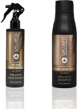 Wellness Premium Products Wellplex Zestaw Szampon 500Ml | Maska Bez Spłukiwania 250Ml