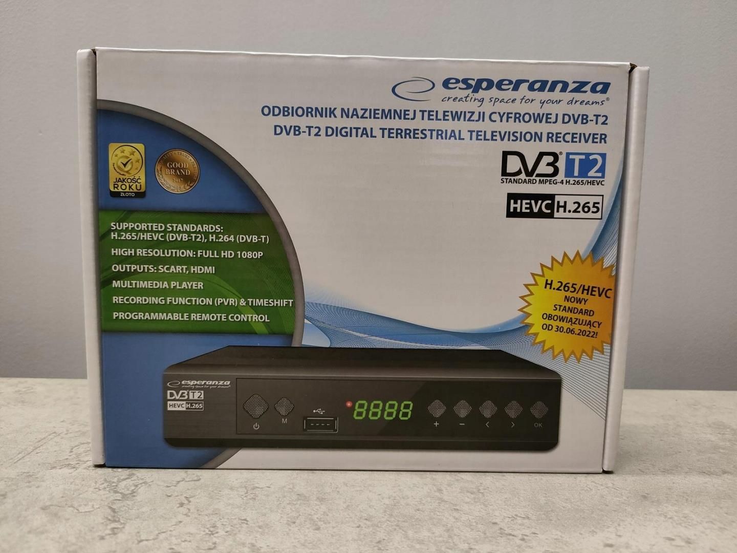 DIGITAL TUNER ESPERANZA DVB-T2 H.265/HEVC EV105R