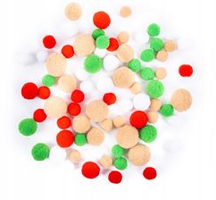 Zdjęcie Pompony Pluszowe Jolly Christmas Mix 80szt DpCraft - Baranów Sandomierski