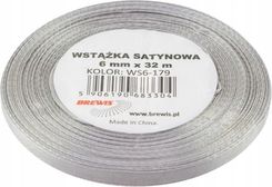 Zdjęcie Wstążka satynowa 6mmx32m srebrna 2 Brewis - Baranów Sandomierski