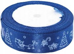 Zdjęcie Tasiemka Satynowa niebieska sanie Mikołaja 25 mm - Mrocza